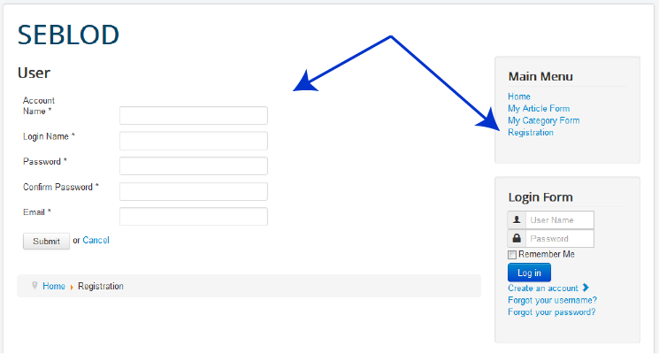 Front End User Form